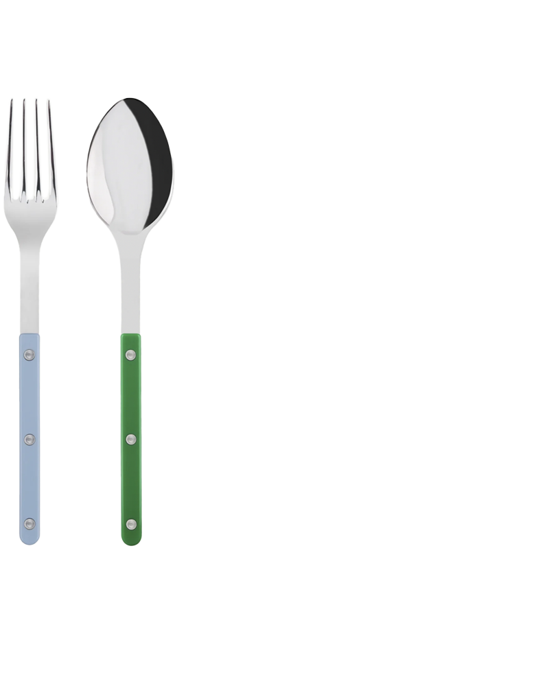 SALAD SERVERS BLUE & GREEN