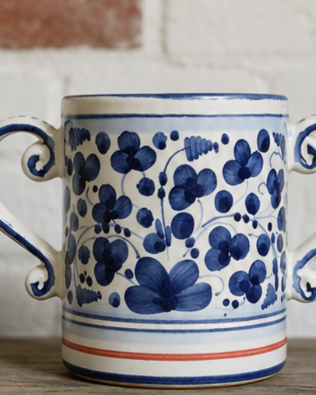 BLUE FLORAL LOVING CUP