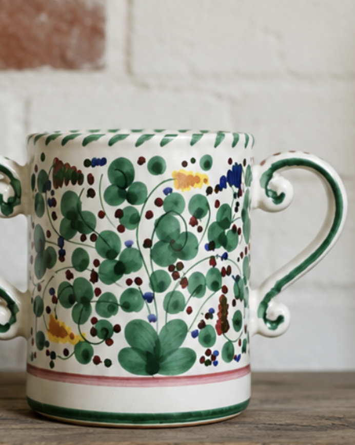 GREEN FLORAL LOVING CUP