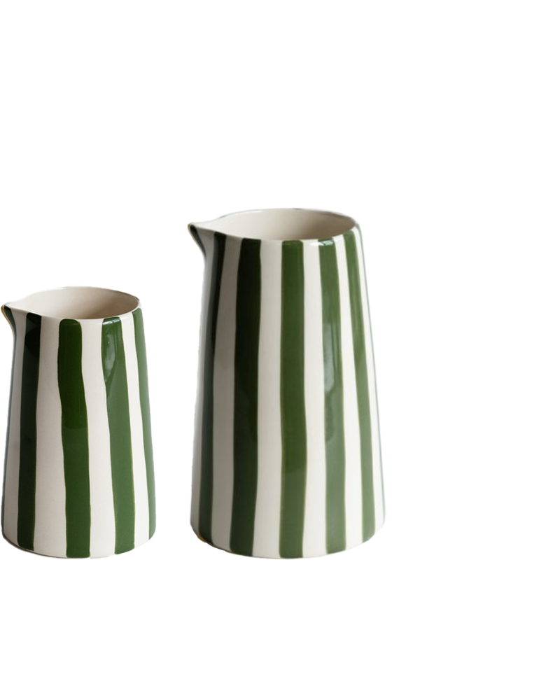 MOSS GREEN STRIPE VASE