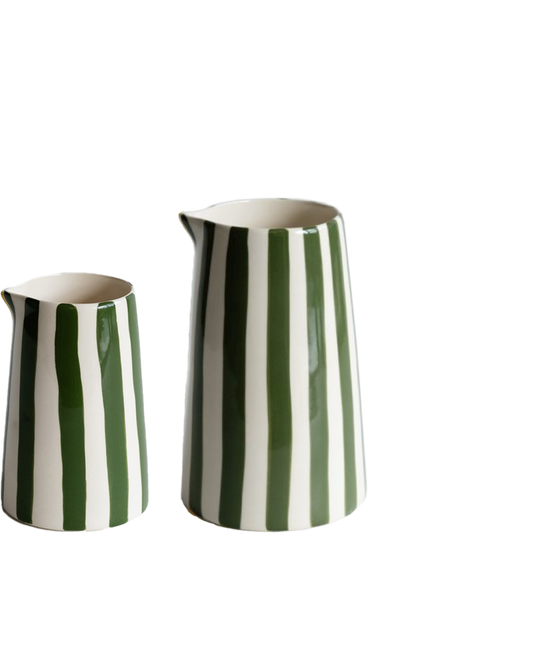 MOSS GREEN STRIPE VASE