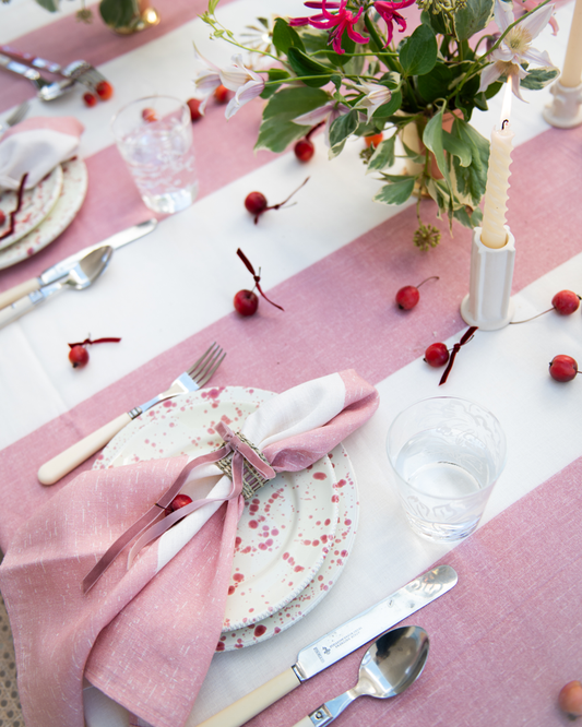 PINK STRIPE TABLECLOTH