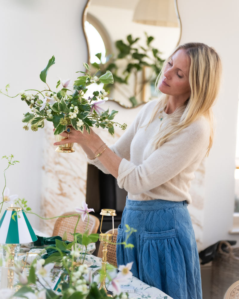 GREEN STRIPE CANDLE SHADE