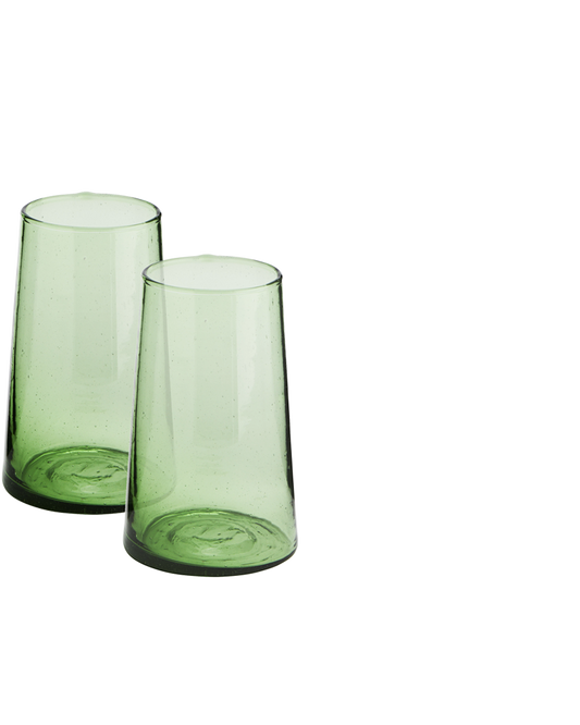 GREEN GLASS TUMBLERS